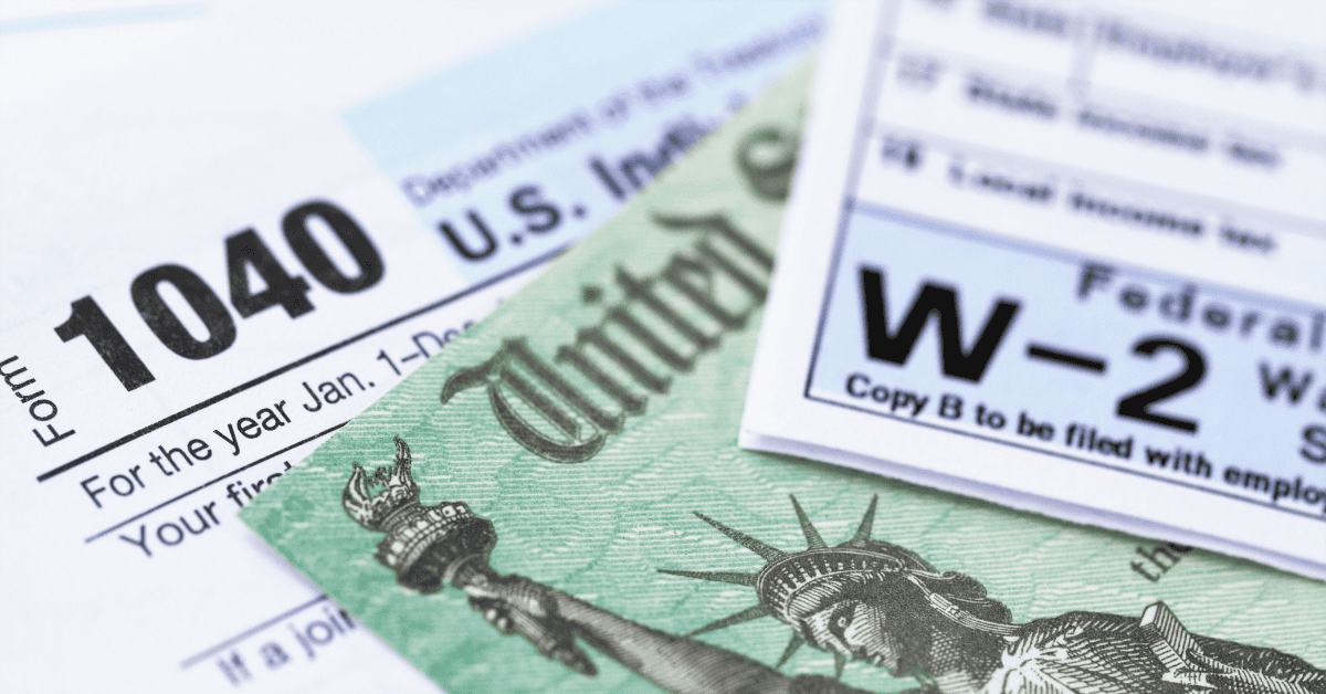 Tax forms on the table to symbolize tax planning before tax day.
